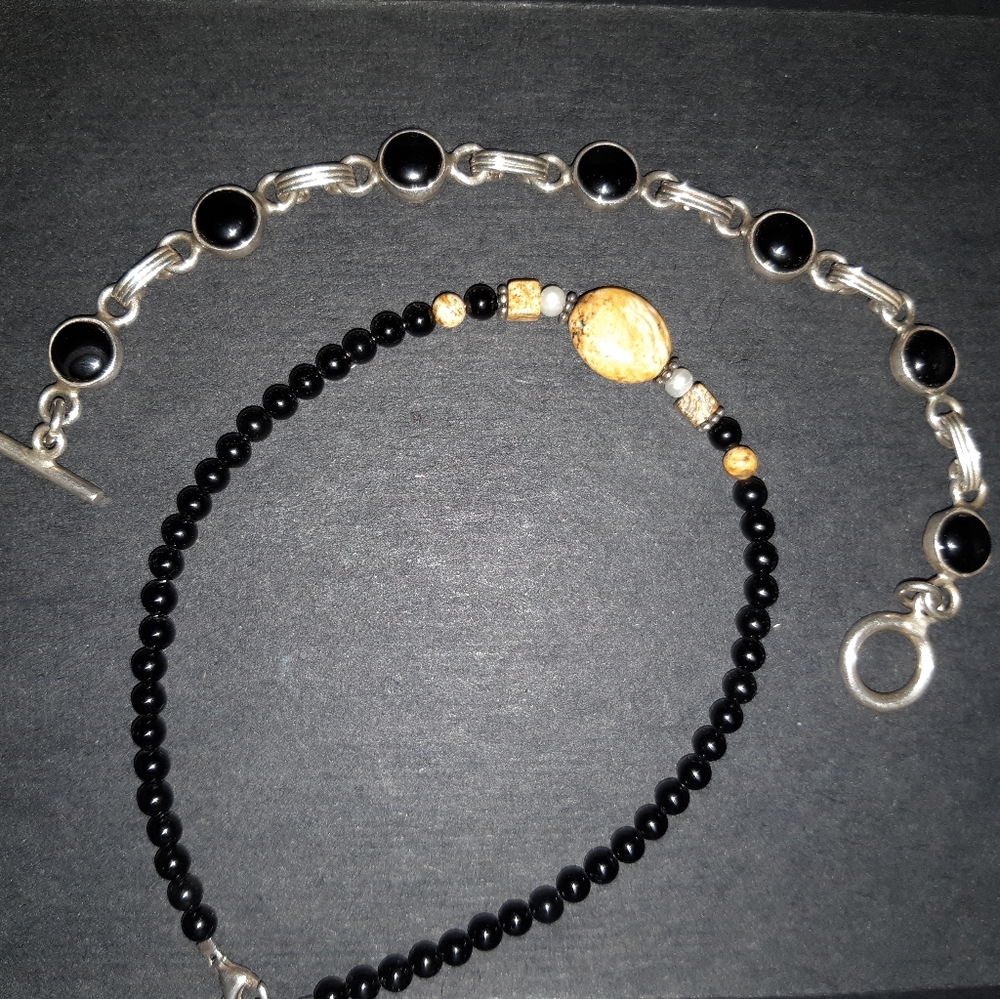 925 silver and stone Bundle of 2 bracelets